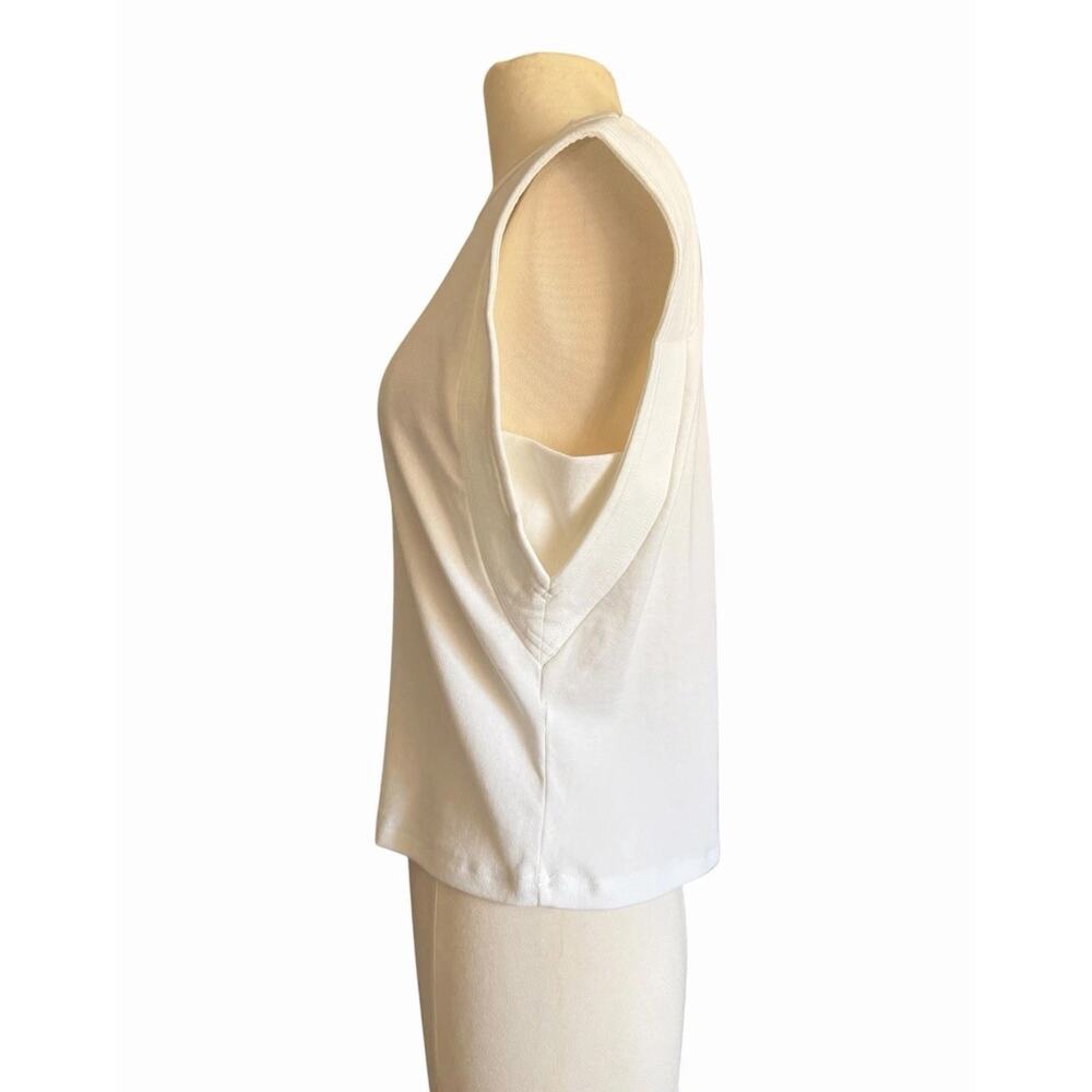 OGL White Sleeveless Crew Neck Muscle Tank Top Lyocell Blend NWT Medium - Picture 9 of 16